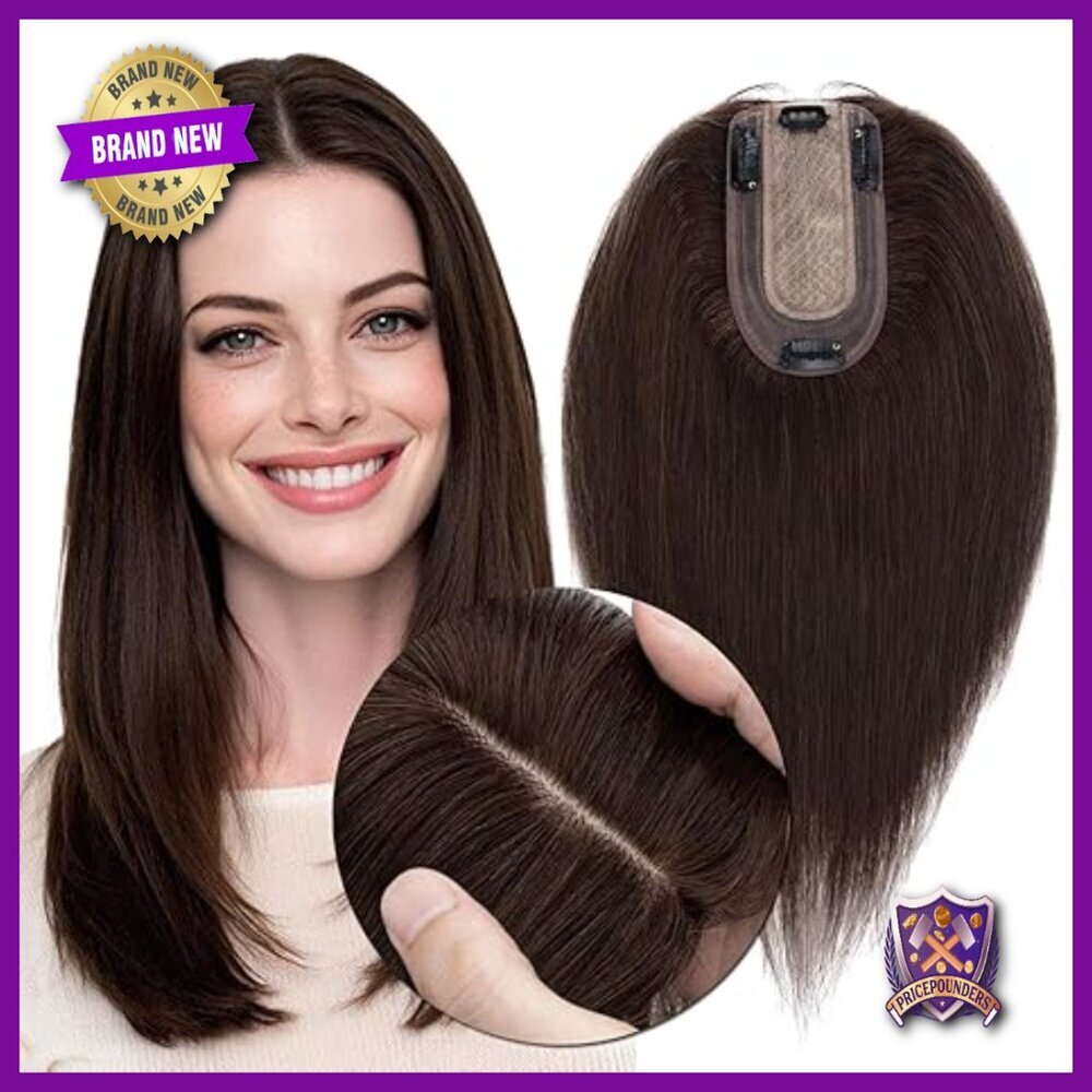 Silk Base Human Hair Topper 16 Inch 150% Density Thin Hair Ends